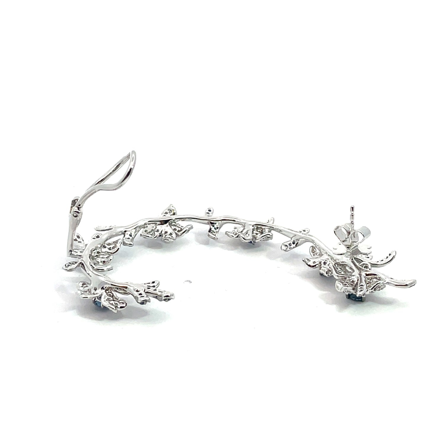 White Gold with White Diamond and Blue Sapphire Ear Cuff from Flowers Collection