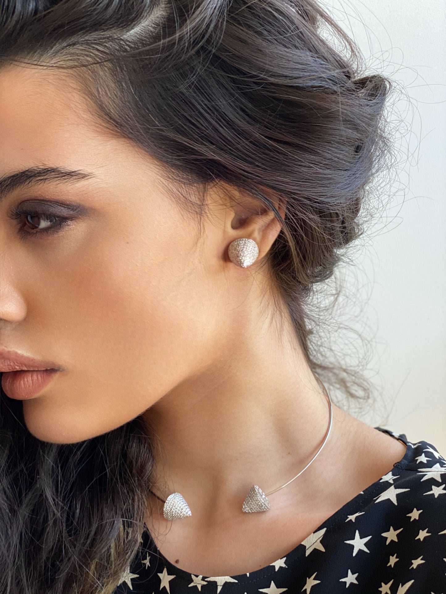 White Gold White Diamond Stud Earrings From Couture Collection