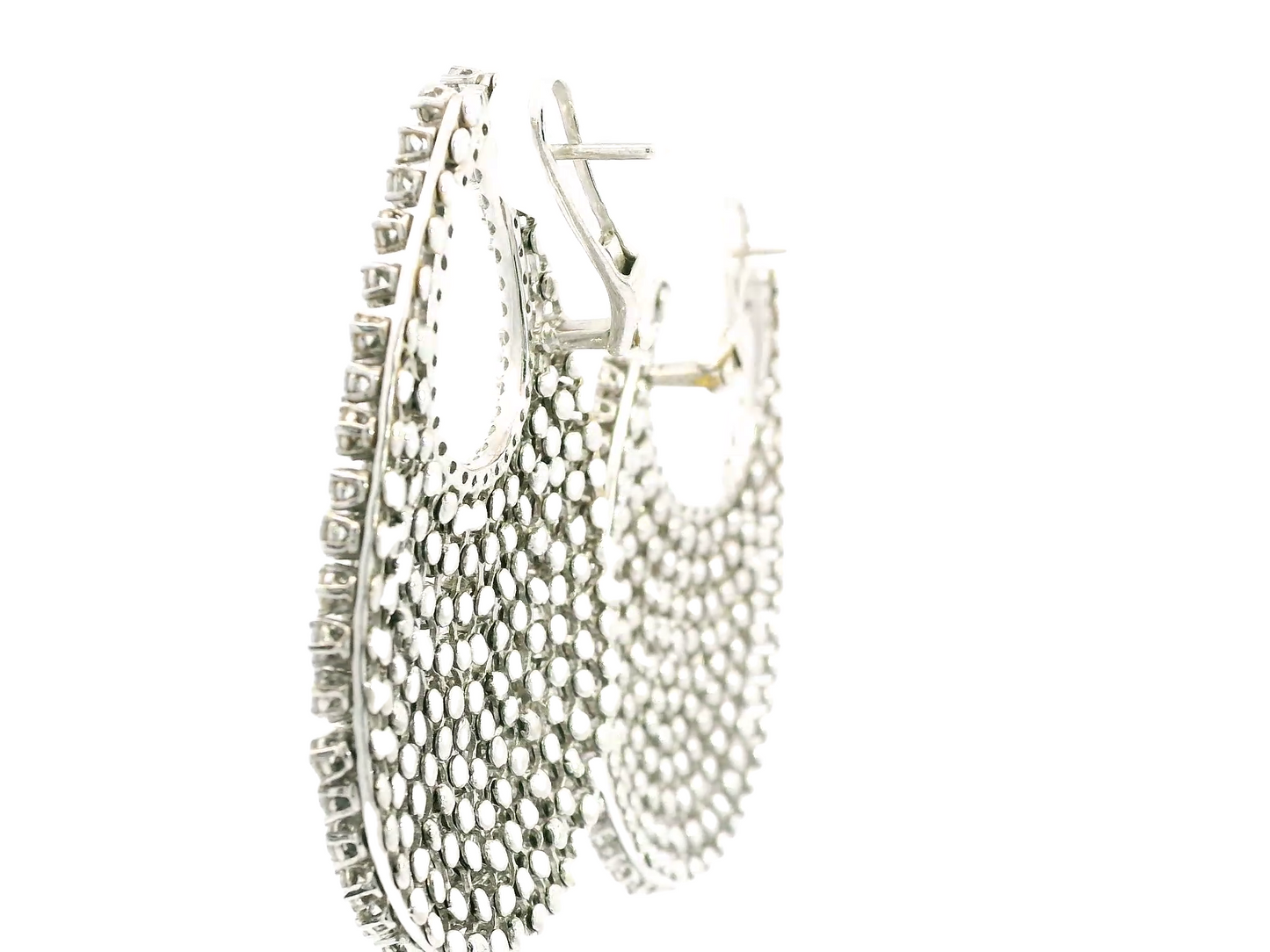 White Gold with White Diamond Earrings from Hoops Collection