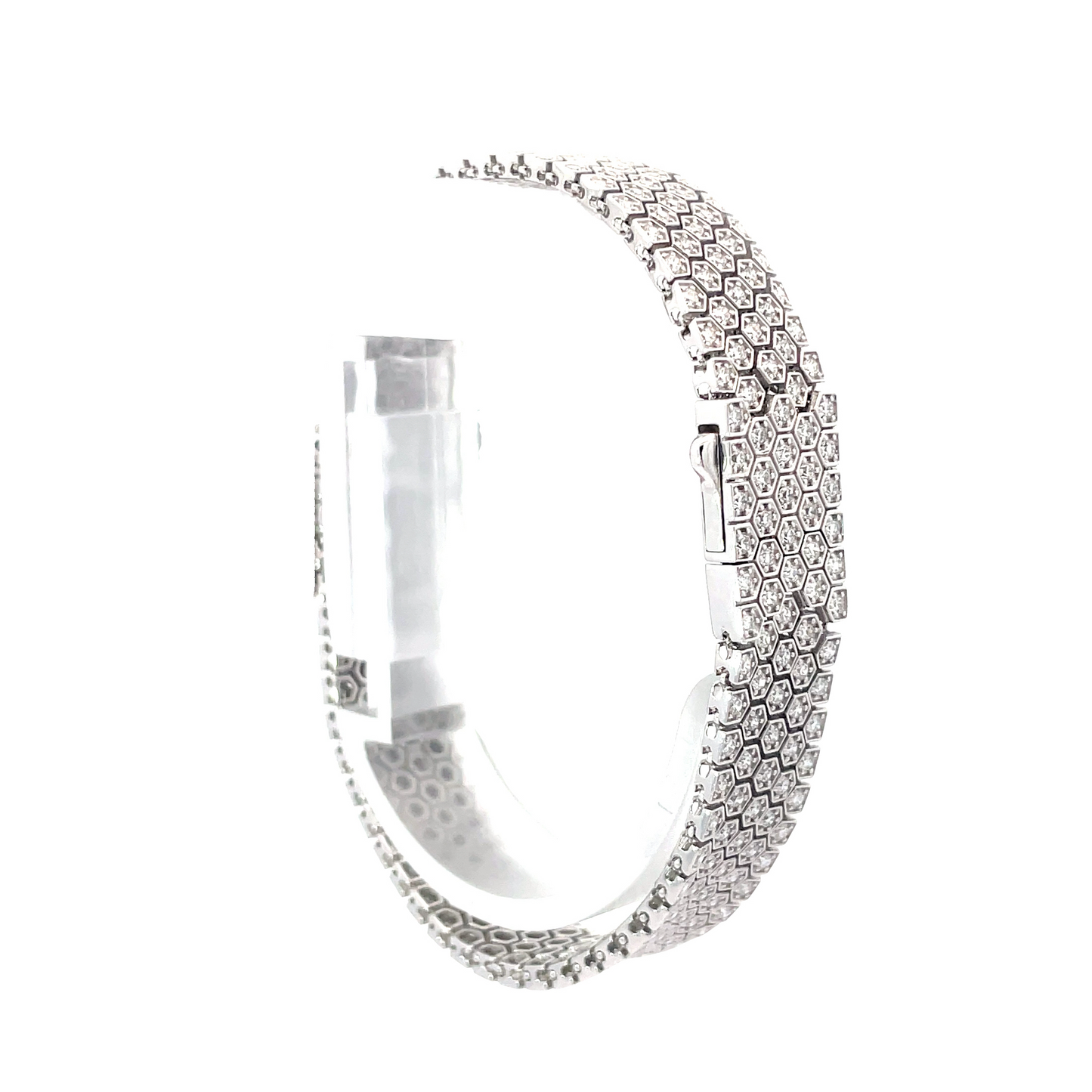 White Gold White Diamond Soft Bracelet 11.5mm