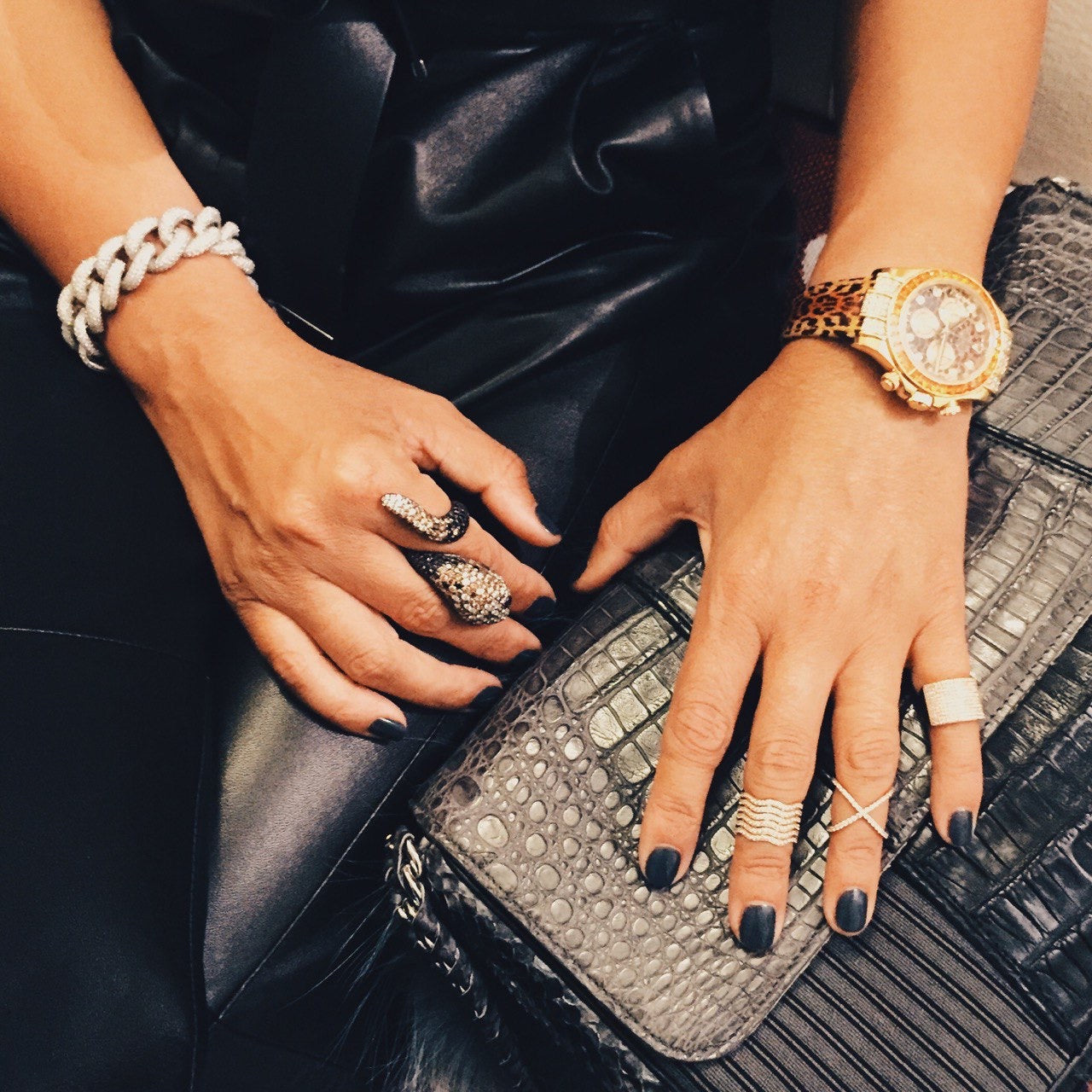 White Gold with White Diamond Bracelet from Link Collection