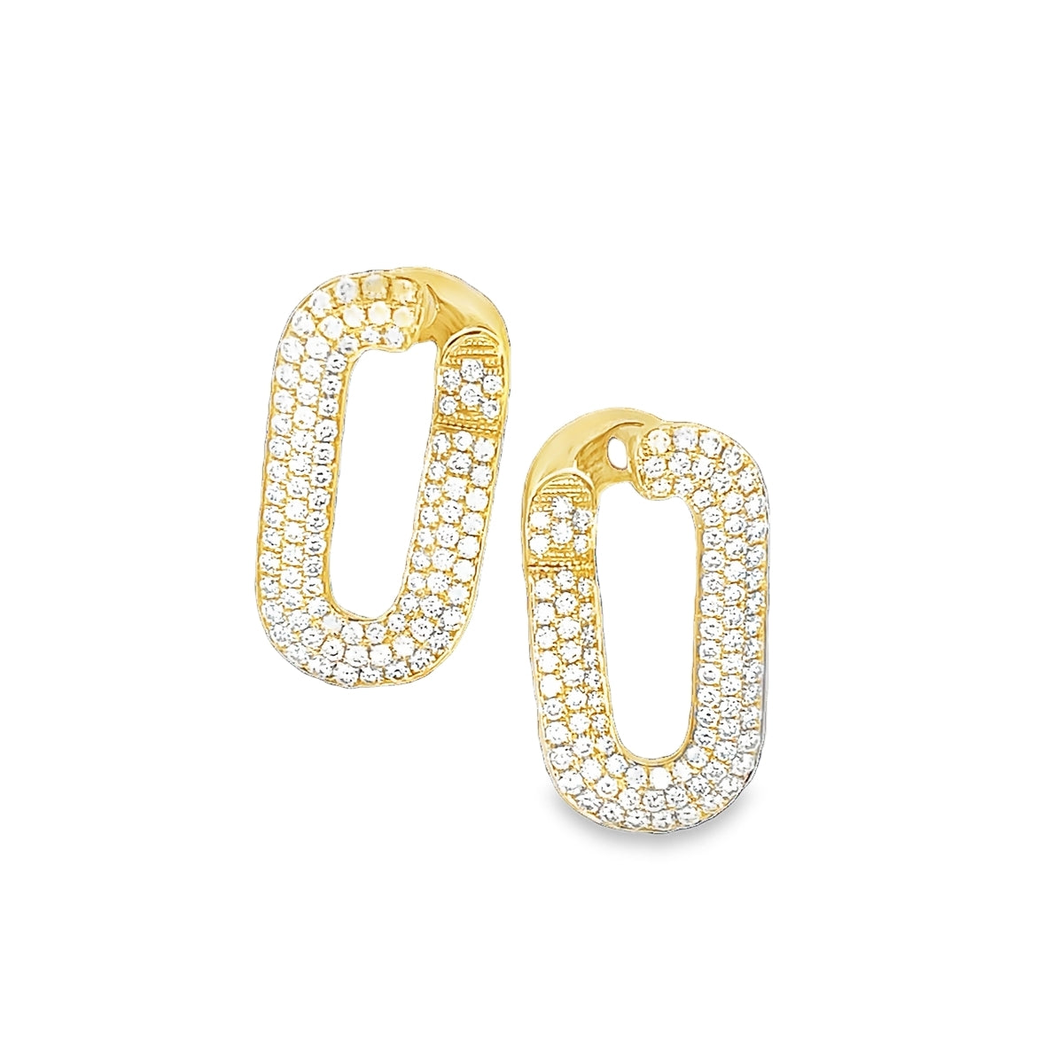 Yellow Gold with White Diamond Earrings