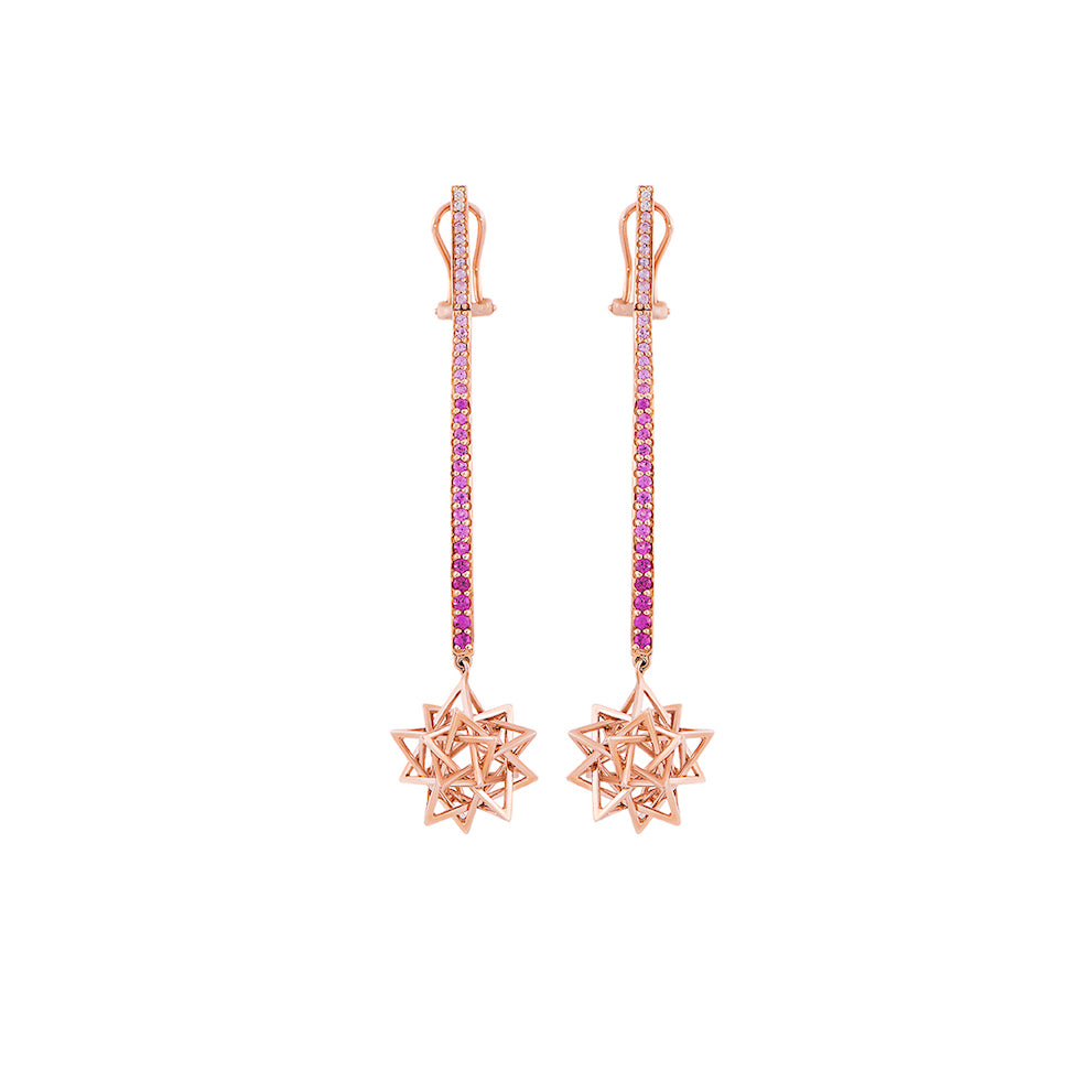 Rose Gold Diamond Pink Sapphire Earrings From Festival Collection