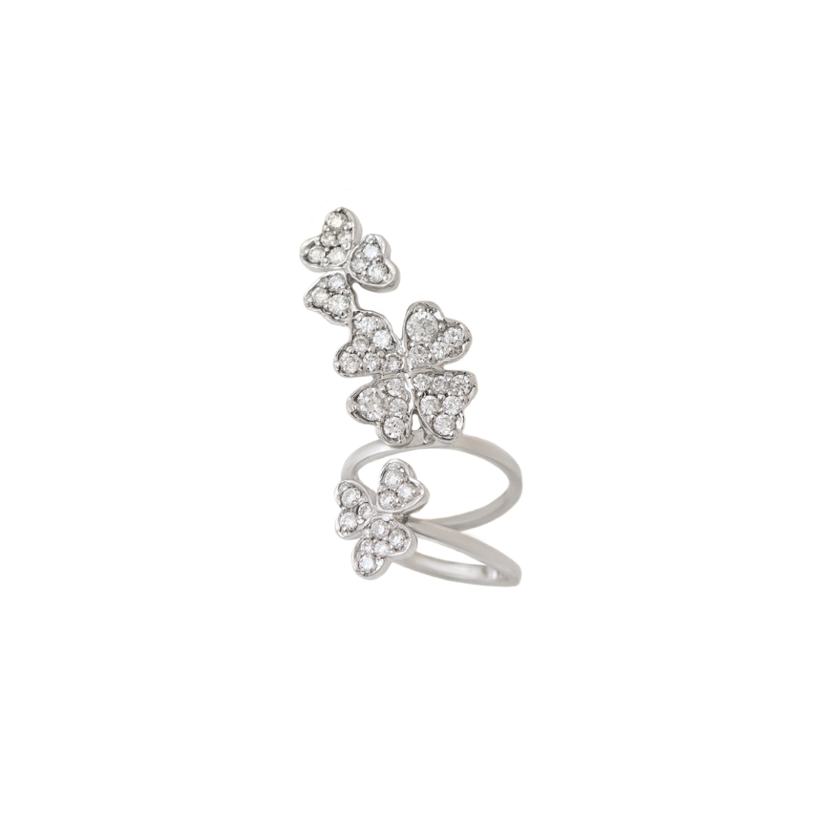 White Gold with White Diamond Earcuff from Flowers Collection