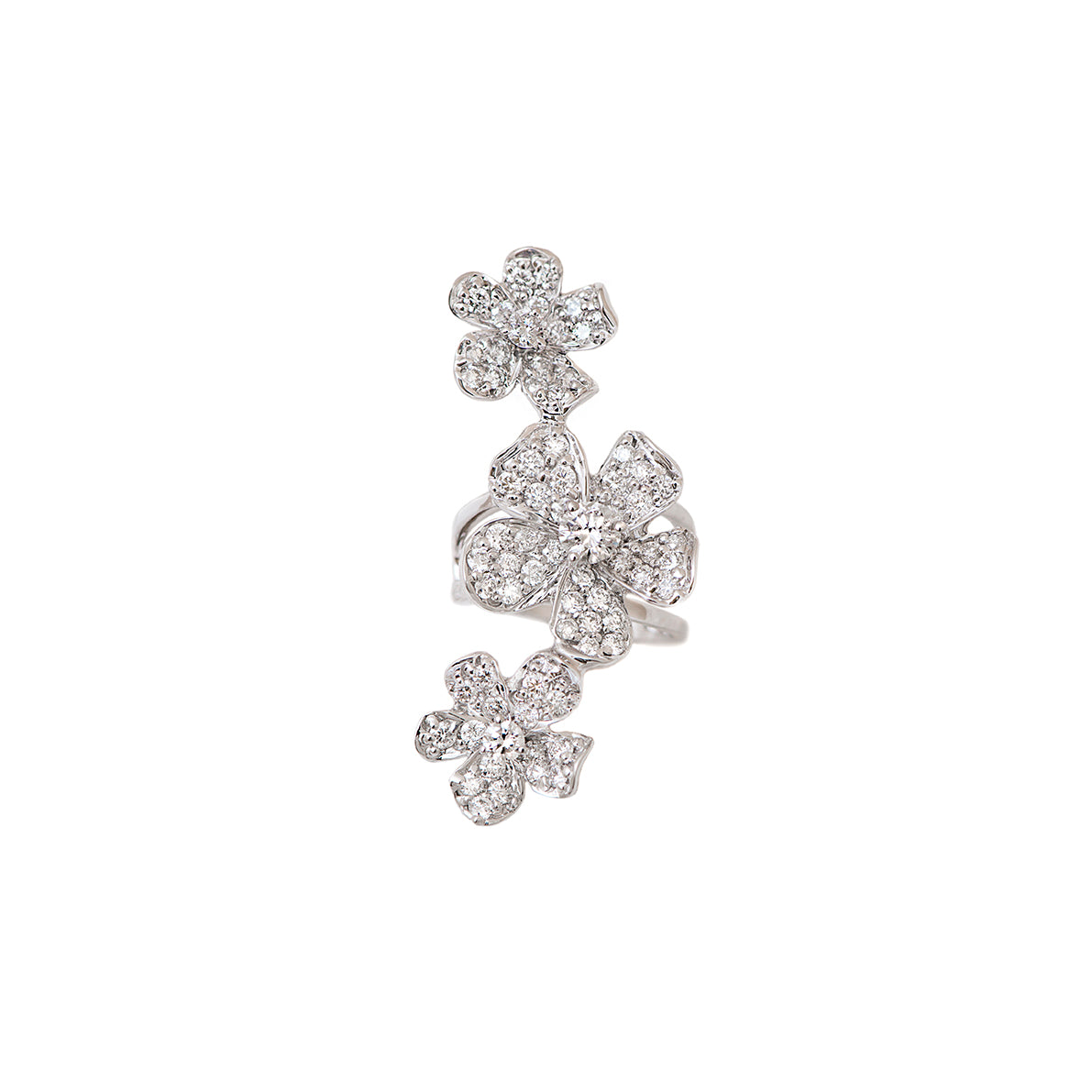 White Gold with White Diamond Ear Cuff from Flowers Collection