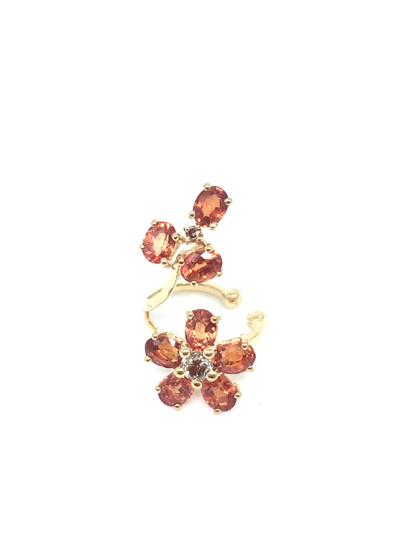 Yellow Gold with Yellow Sapphire and Brown Diamond Earcuff from Flowers Collection