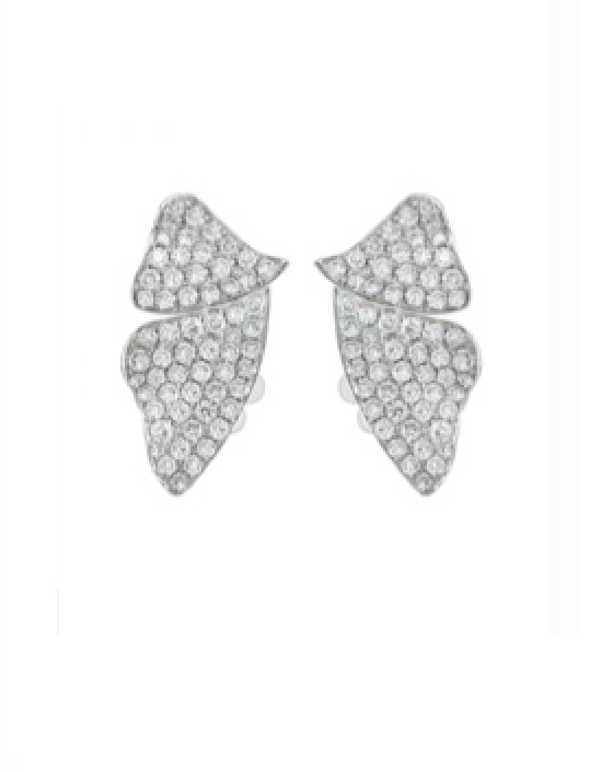 White Gold with White Diamond Earrings from Butterflies Collection