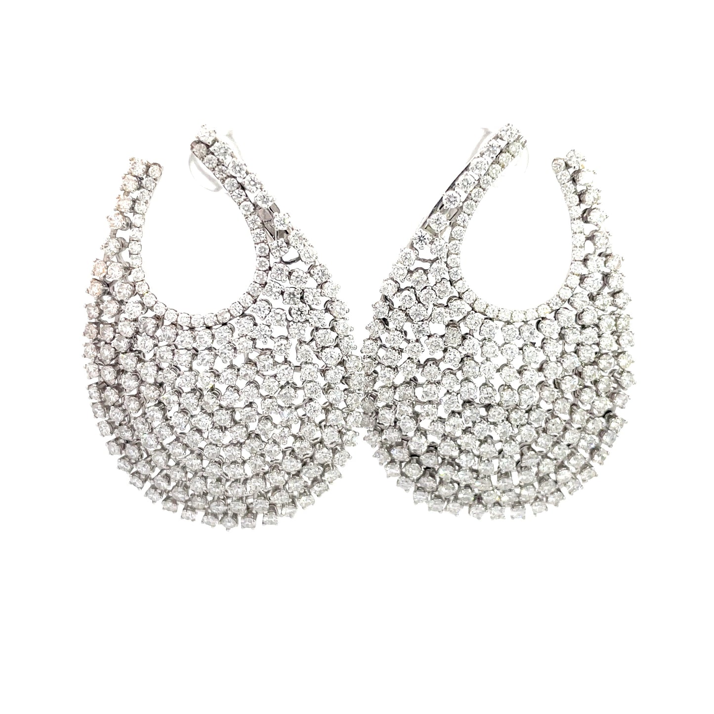White Gold with White Diamond Earrings from Hoops Collection