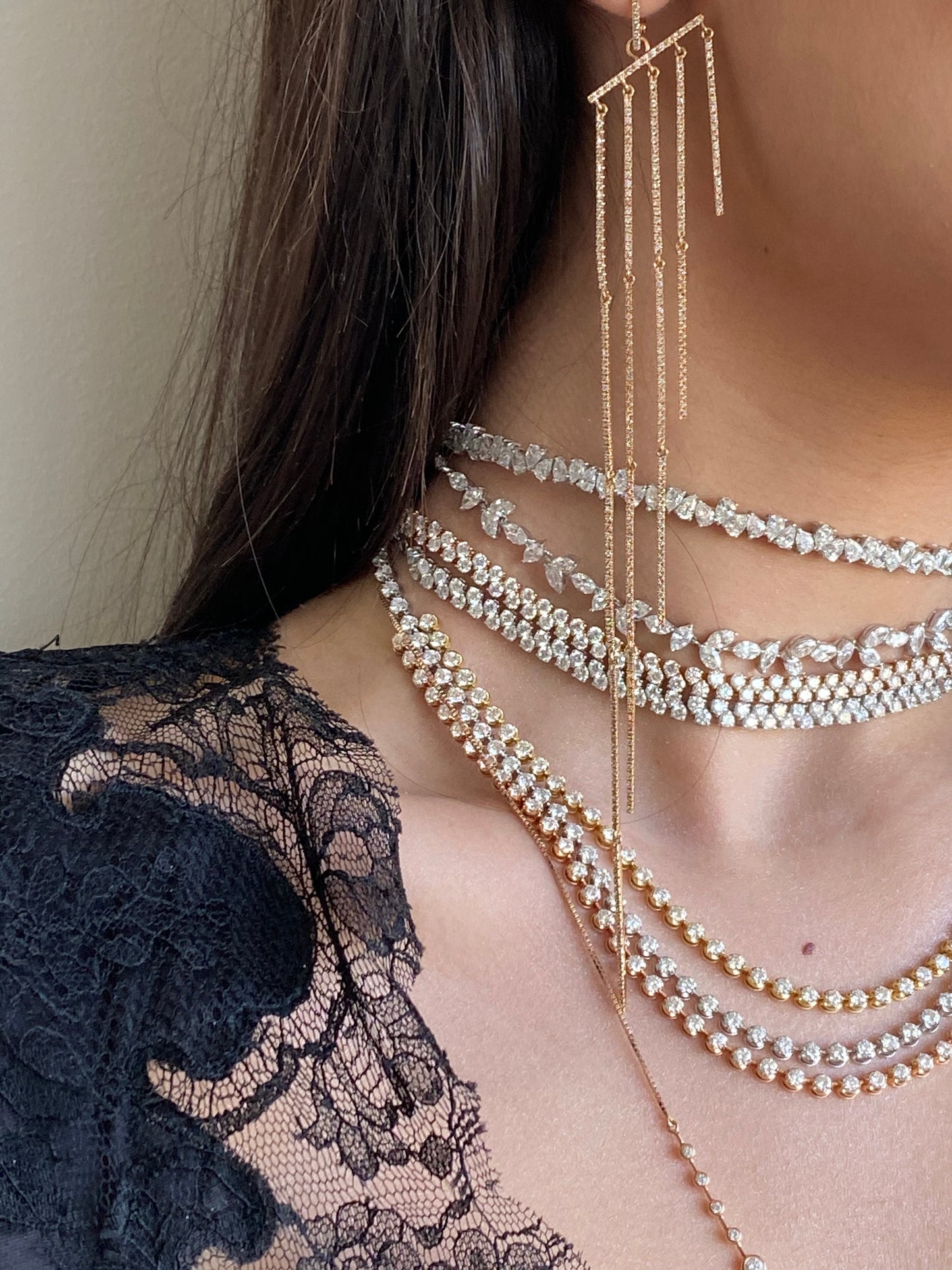 Rose Gold Brown Diamonds Earrings From Link Collection