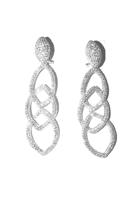 White Gold with White Diamond Earrings from Link Collection
