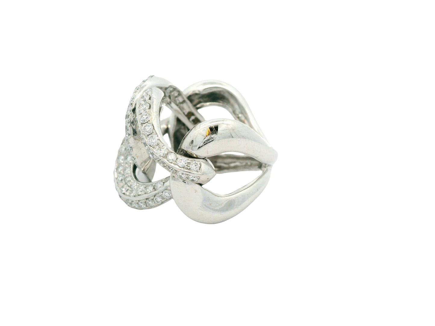 White Diamond with White Diamond Cocktail Ring from Link Collection