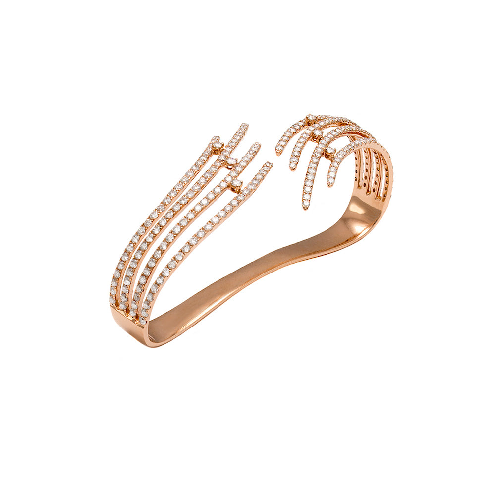 Rose Gold With White Diamond Palm Bracelet from Festival Collection