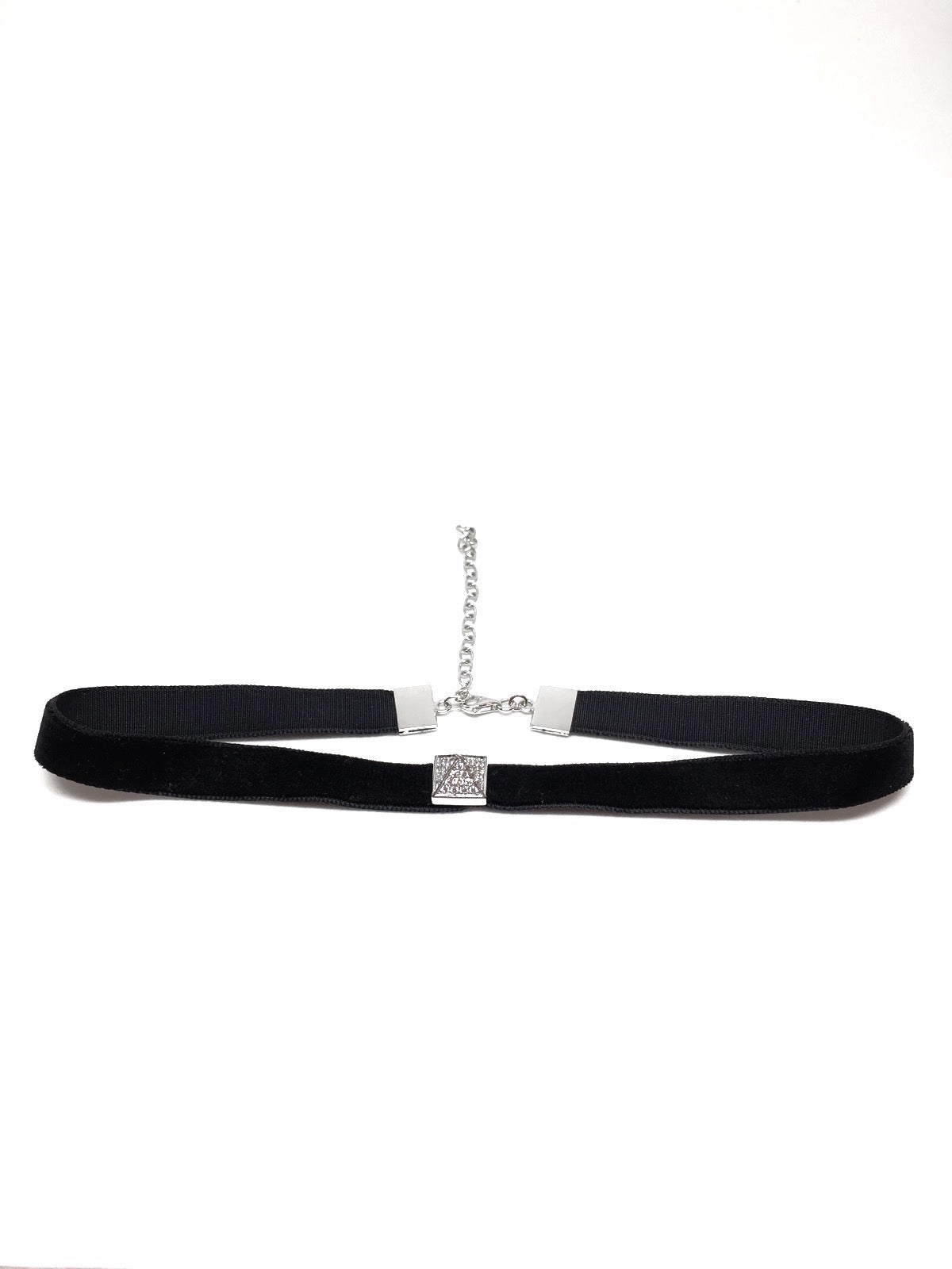 White Gold with White Diamond Leather Choker from Skull & Cross Collection