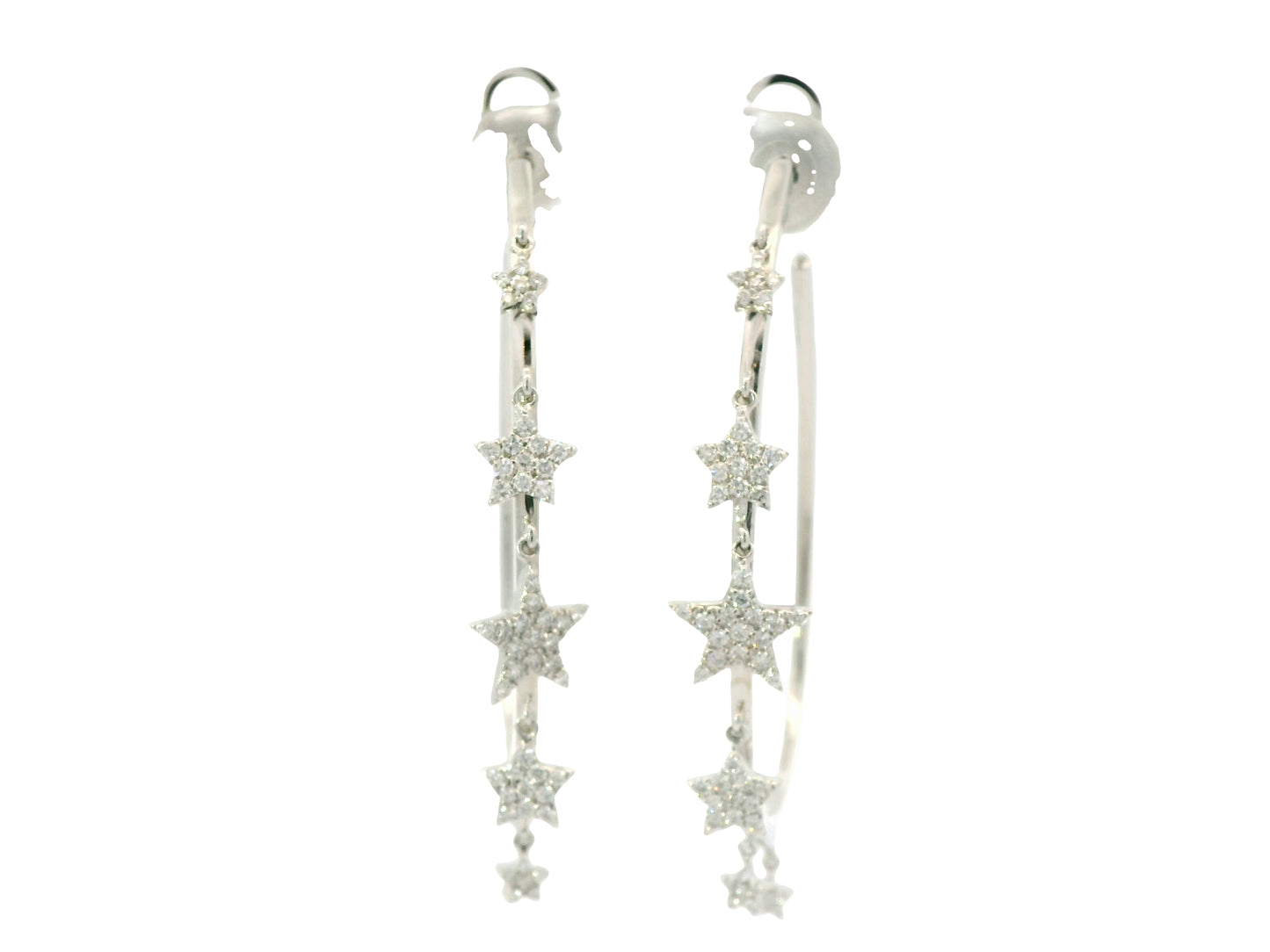 White Gold with White Diamond Earrings from Hoops Collection
