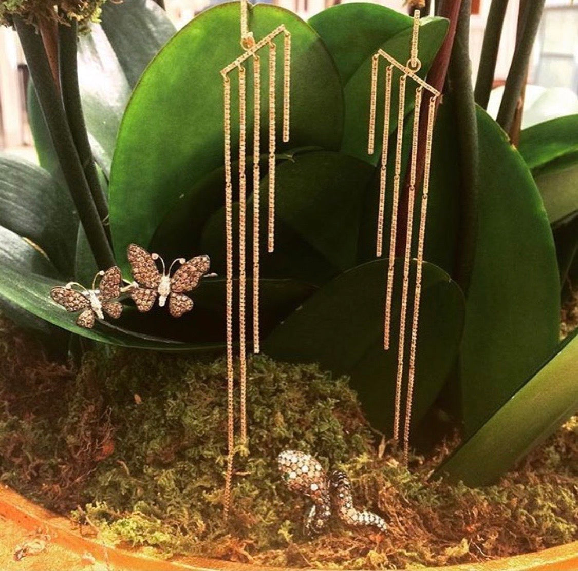 Rose Gold Brown Diamonds Earrings From Link Collection