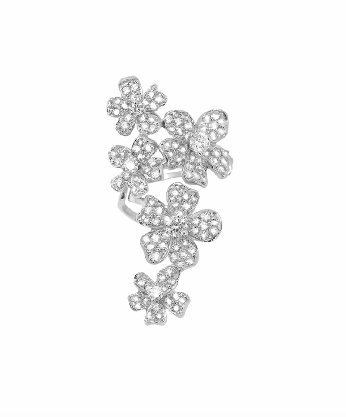 White Gold with White Diamond Ear Cuff from Flowers Collection