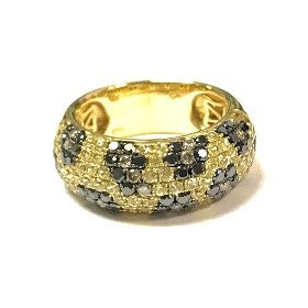 Yellow Gold with Black & Brown Diamond & Yellow Sapphire Ring from Snake Collection