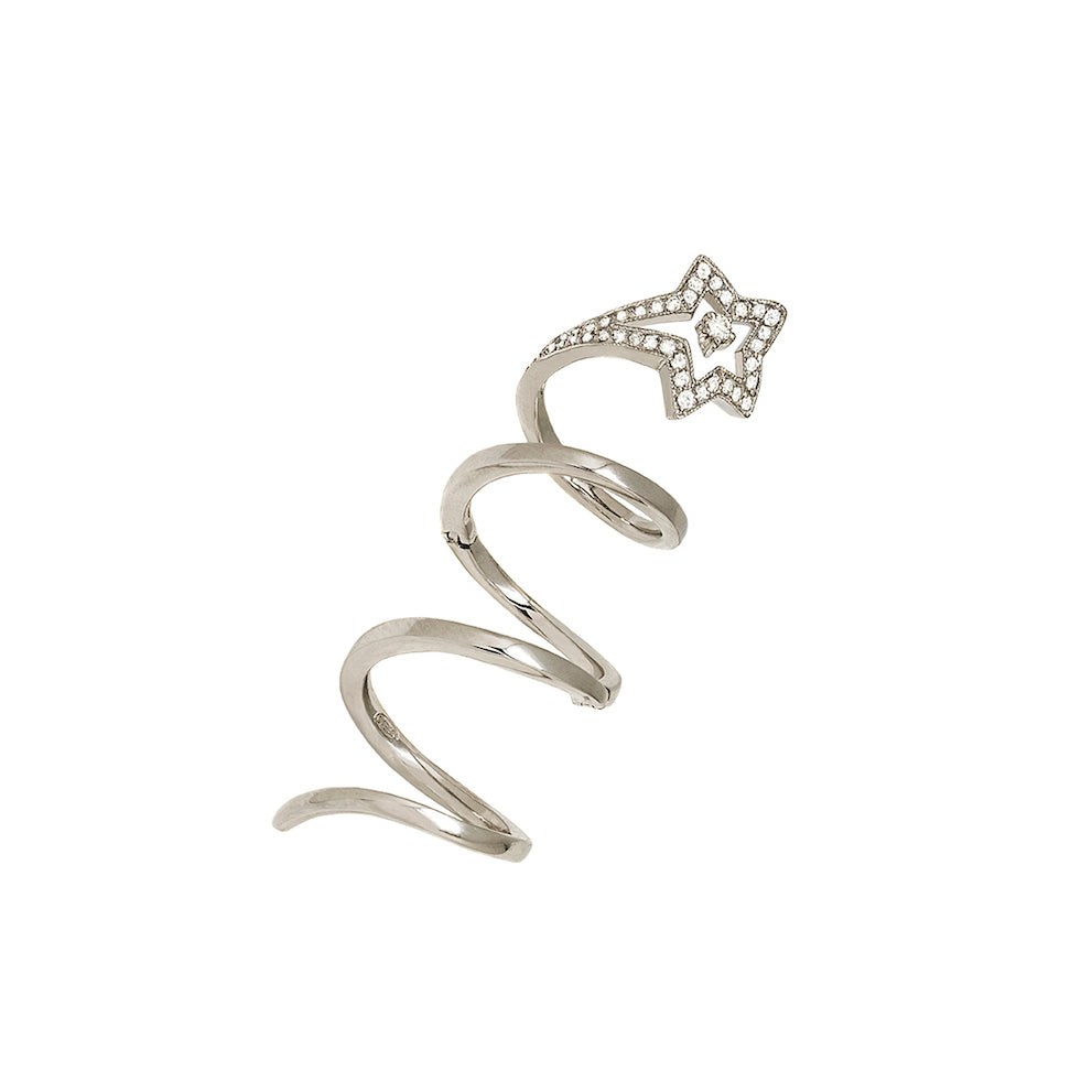 White Gold White Diamond Coiled Ring From Star Collection