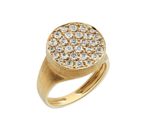 Yellow Gold with White Diamond Ring