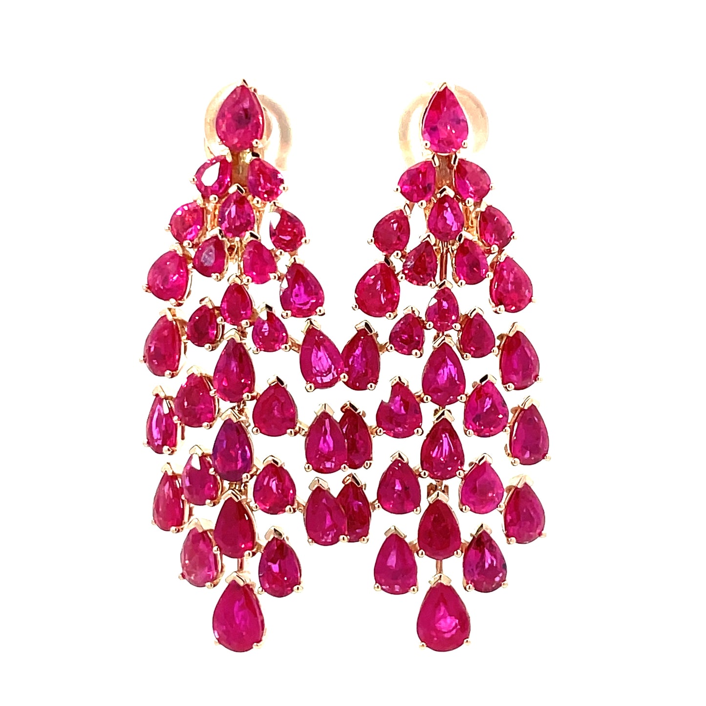 Rose Gold with Ruby Earrings from Petal Collection