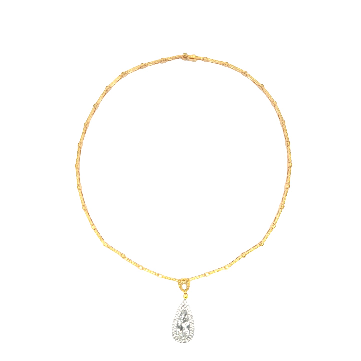 Platinum & Gold with White & Yellow Diamond Necklace