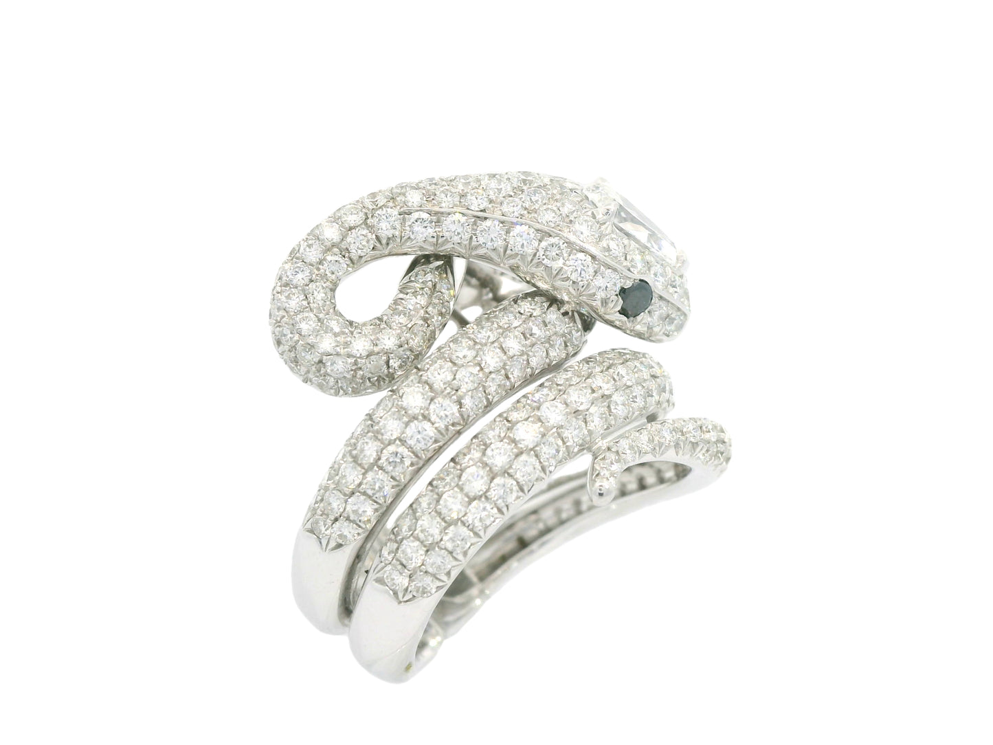 White Gold with White and Black Diamond from Snake Collection