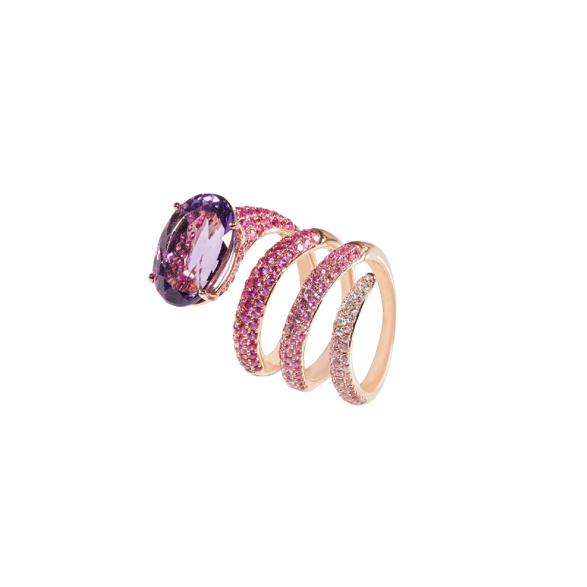 Rose Gold Pink Sapphire Ring From Convertibles Collection