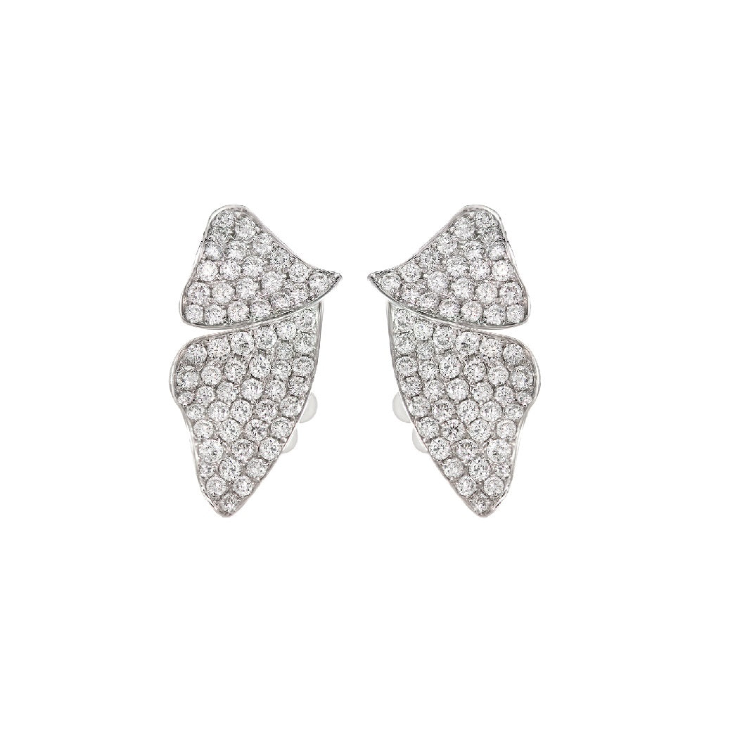 White Gold White Diamond Earrings From Petal Collection