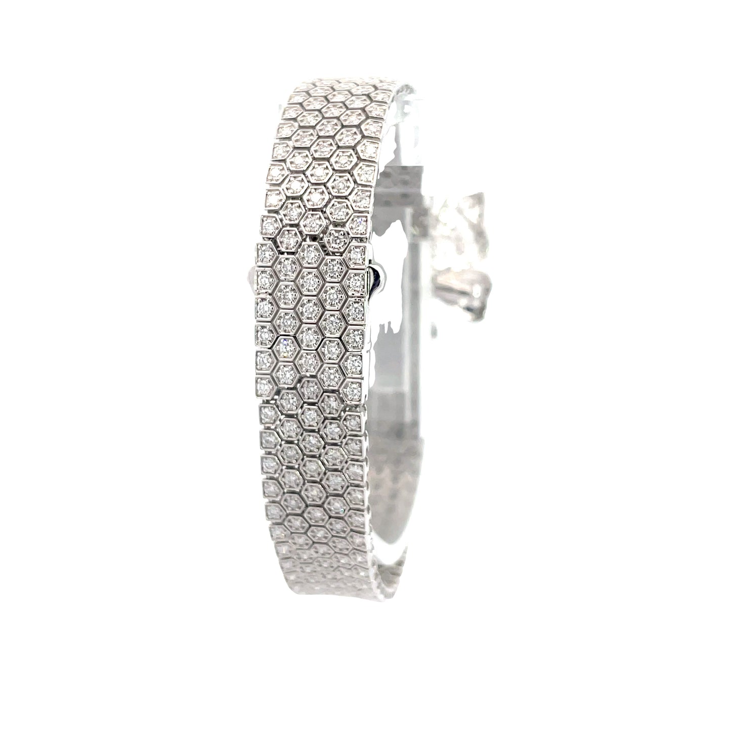 White Gold White Diamond Soft Bracelet 11.5mm