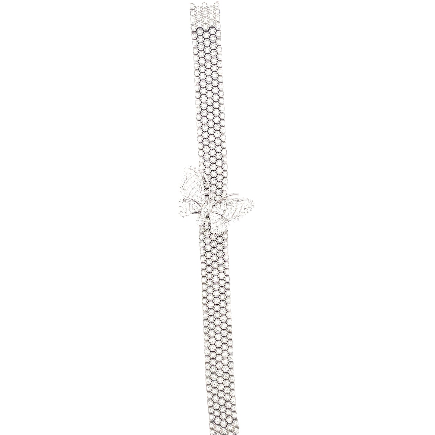 White Gold White Diamond Soft Bracelet 11.5mm