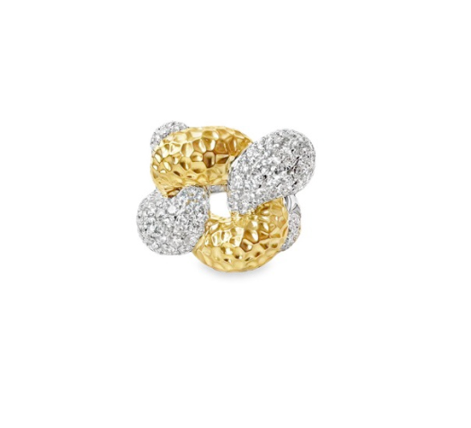 Yellow & White Diamond with White Diamond Cocktail Ring