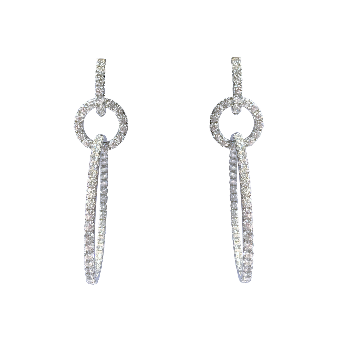 White Gold White Diamond Earrings From Hoops Collection