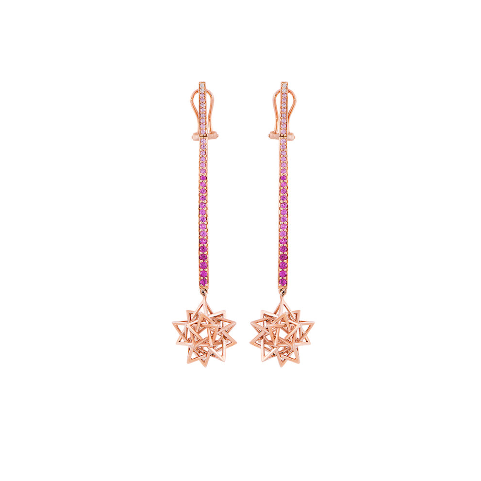 Rose Gold Diamond Pink Sapphire Earrings From Festival Collection