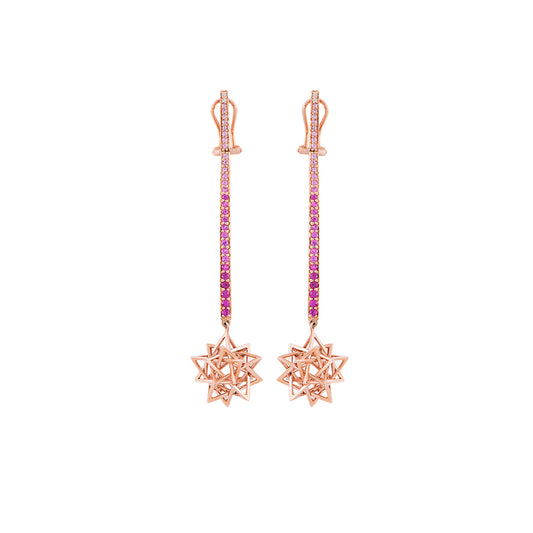 Rose Gold Diamond Pink Sapphire Earrings From Festival Collection