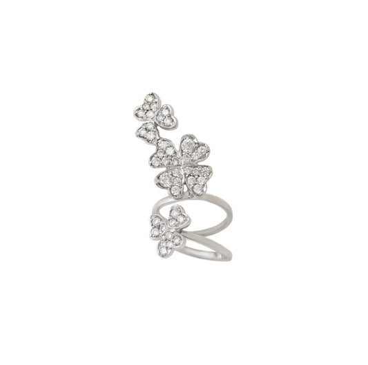 White Gold with White Diamond Earcuff from Flowers Collection