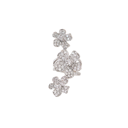 White Gold with White Diamond Ear Cuff from Flowers Collection