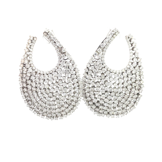 White Gold with White Diamond Earrings from Hoops Collection