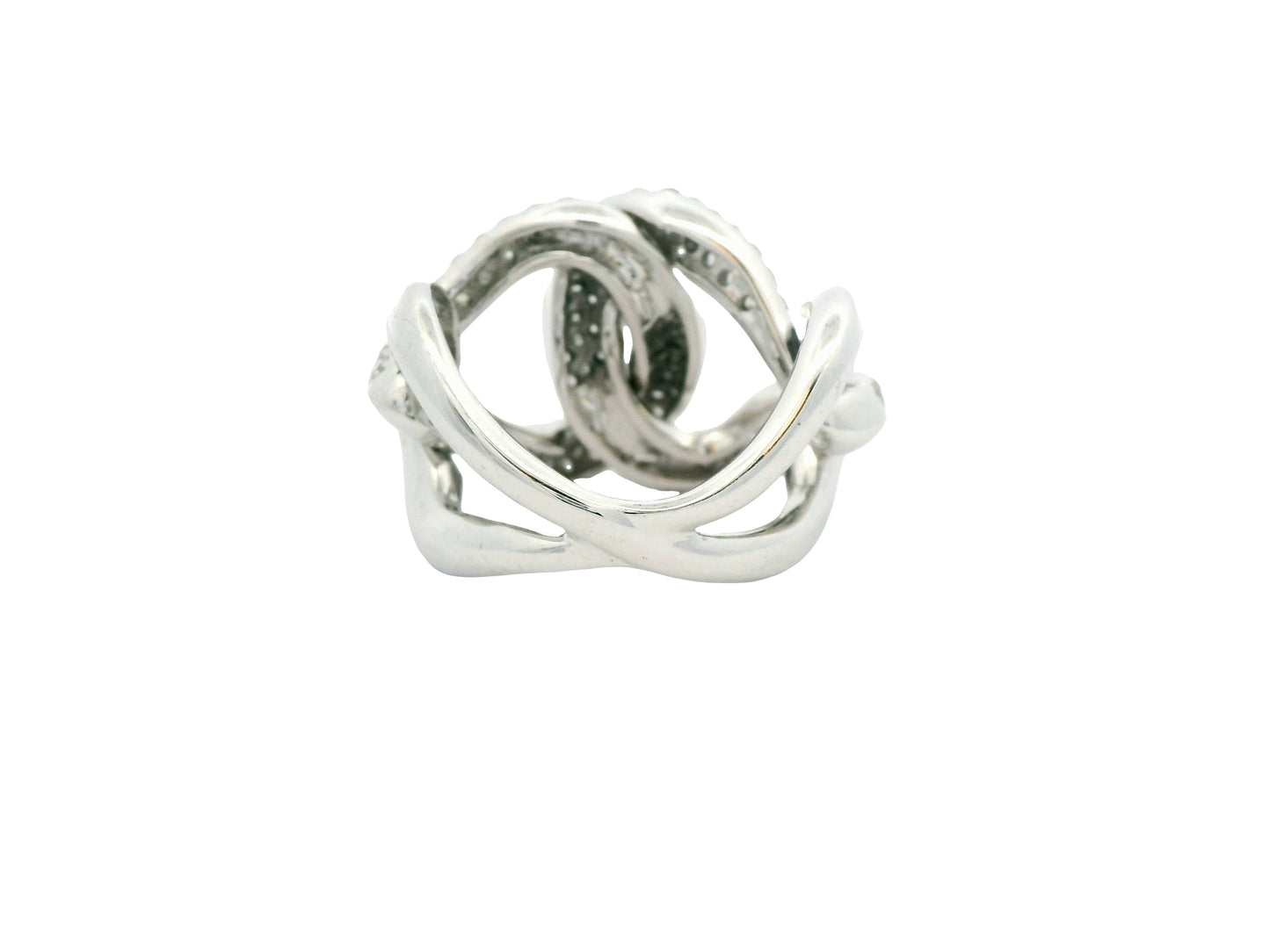 White Diamond with White Diamond Cocktail Ring from Link Collection
