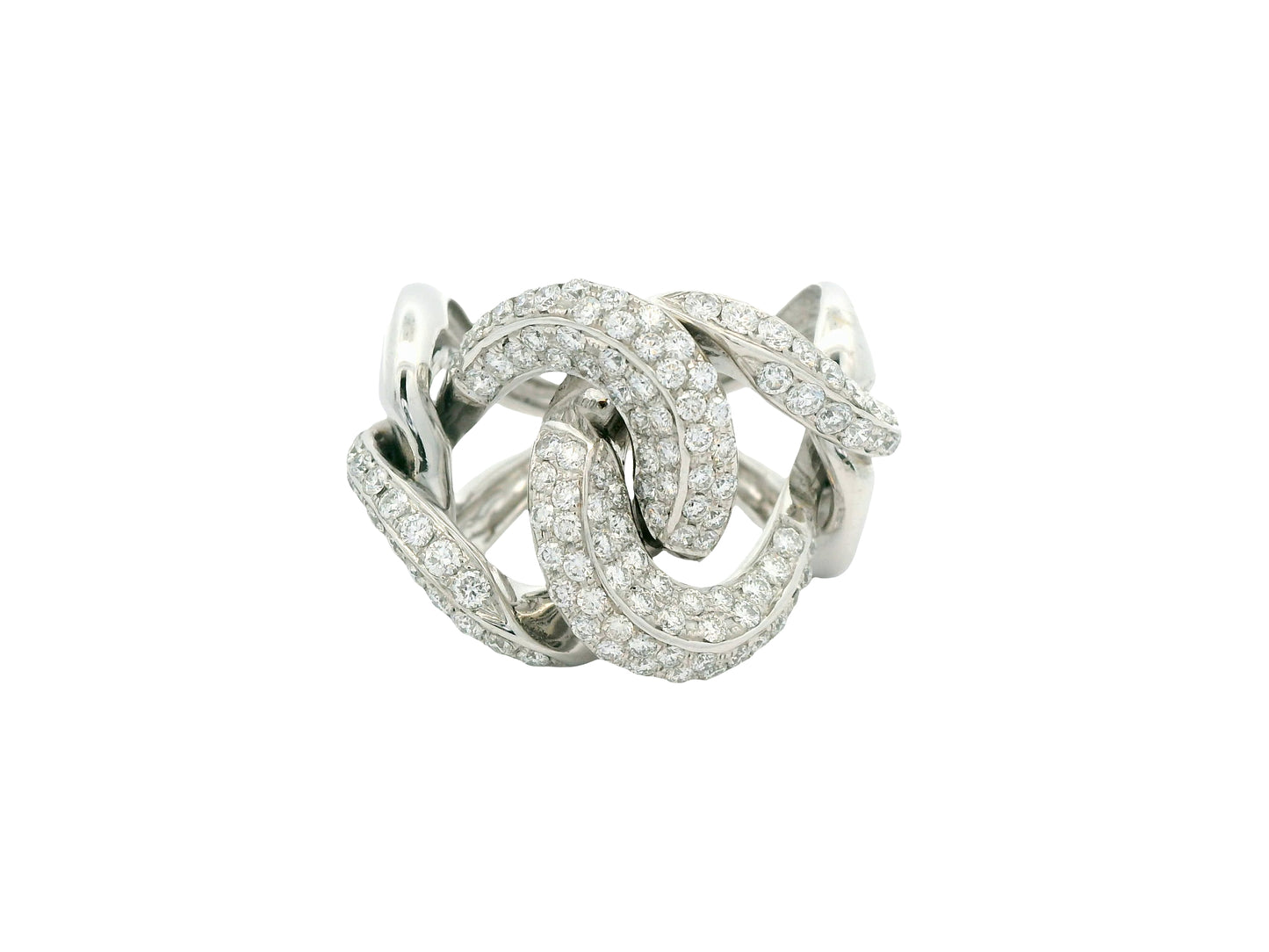 White Diamond with White Diamond Cocktail Ring from Link Collection