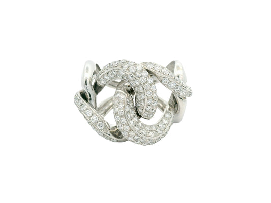 White Diamond with White Diamond Cocktail Ring from Link Collection