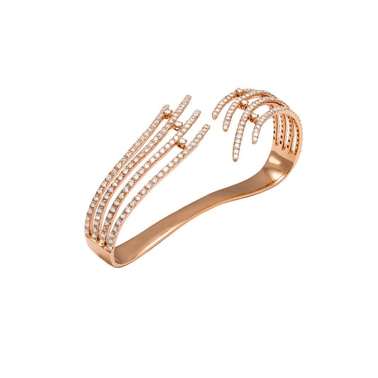 Rose Gold With White Diamond Palm Bracelet from Festival Collection