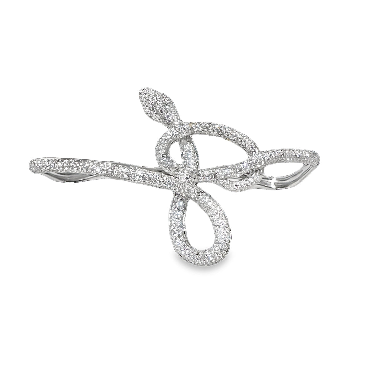 White God with White Diamond Palm Bracelet from Snake Collection