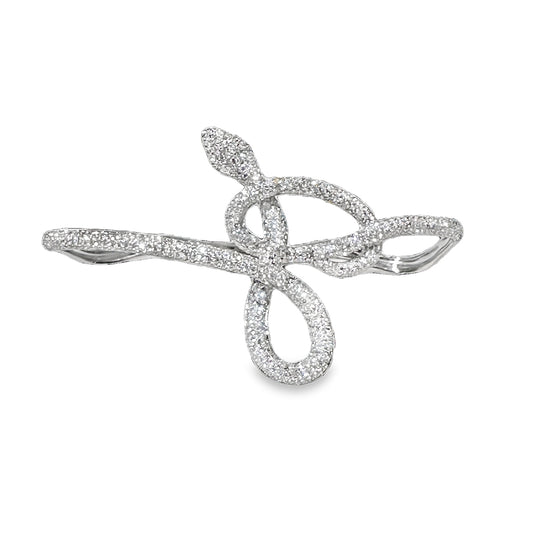 White God with White Diamond Palm Bracelet from Snake Collection