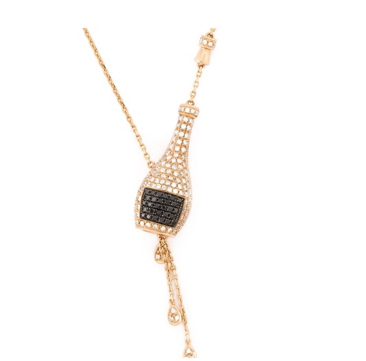 Rose Gold White & Black Diamond Neckless From Vegas Collection