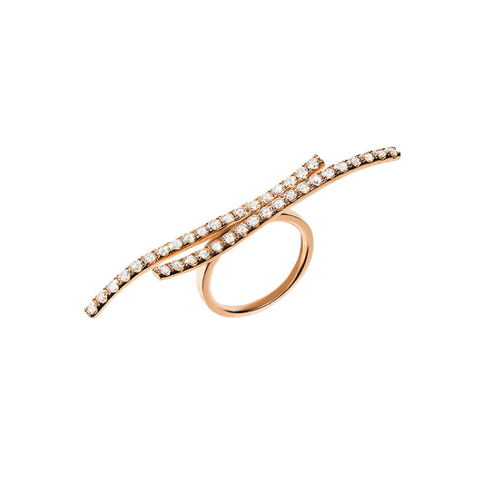 Rose Gold with White Diamond Ring from Link Collection