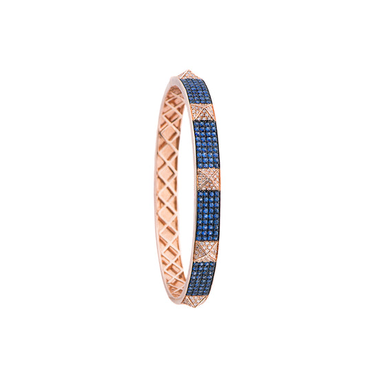 Rose Gold Diamond Blue Sapphire Bracelet From Couture Collection