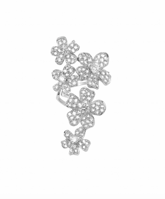 White Gold with White Diamond Ear Cuff from Flowers Collection