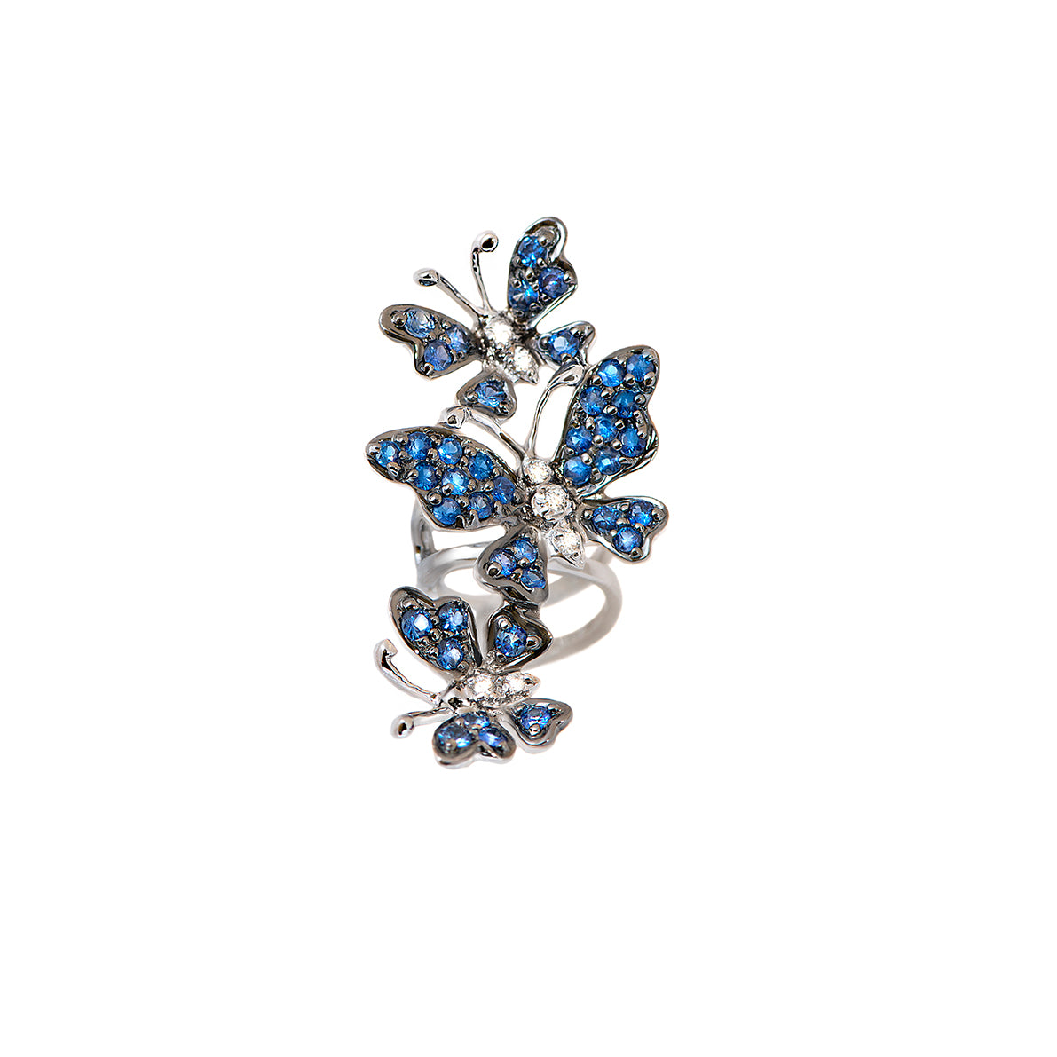 White Gold Diamond Blue Sapphire Earcuff From Butterfliy Collection