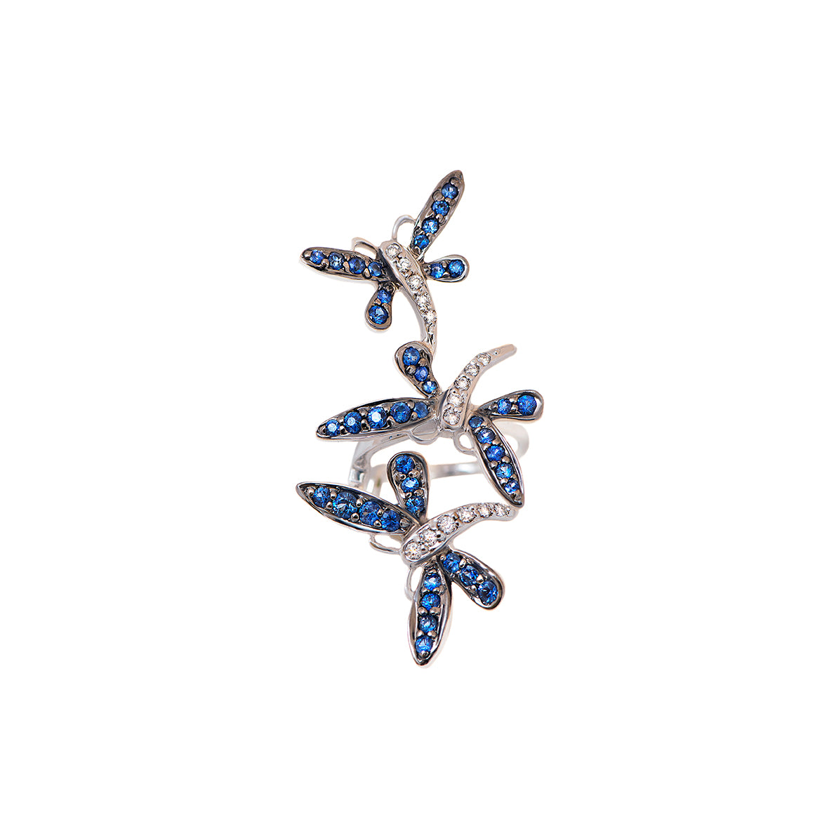 White Gold Diamond Blue Sapphire Earcuff From Butterfly Collection