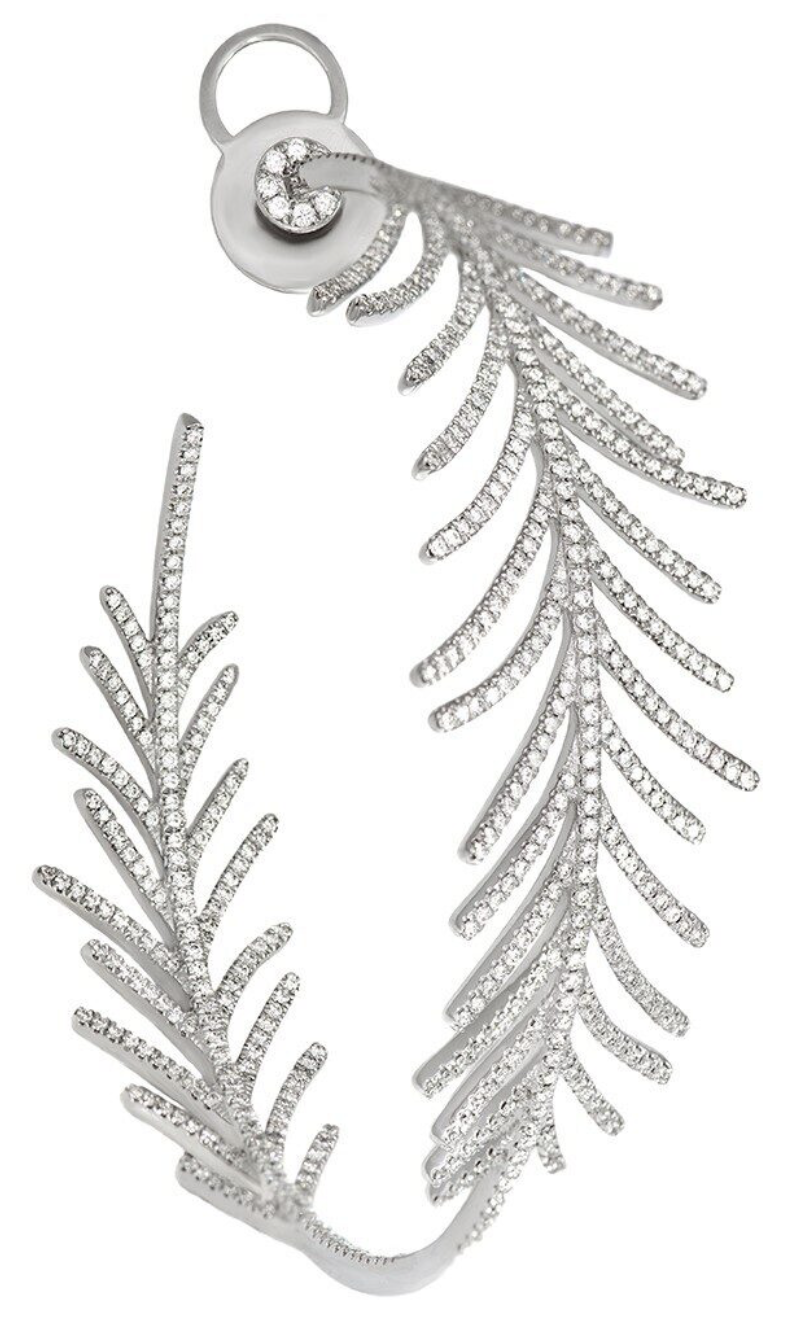 White Gold with White Diamond Earrings from Hoops Collection